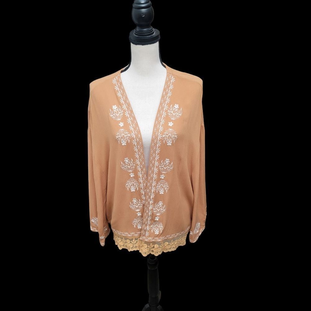 Sundance Boho Belle Embroidered Open Front Kaftan… - image 4